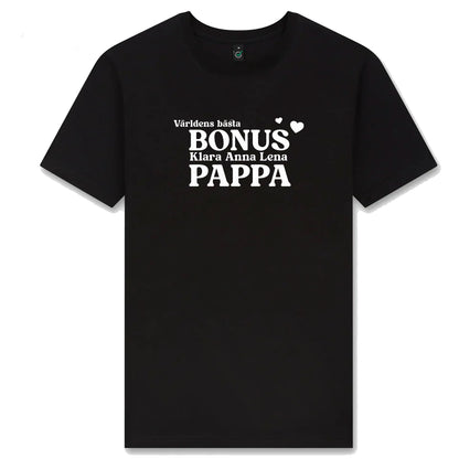 Bonus Pappa T-shirt med Barnens Namn – Personlig & Kärleksfull Gåva