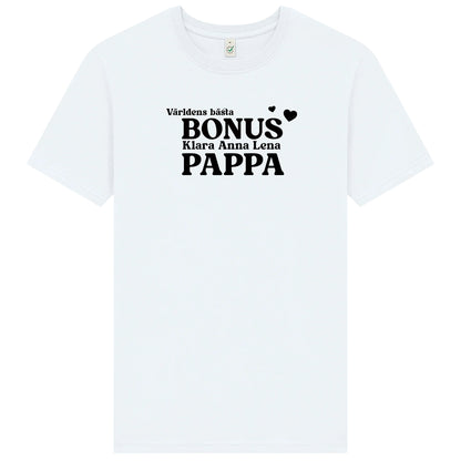 Bonus Pappa T-shirt med Barnens Namn – Personlig & Kärleksfull Gåva