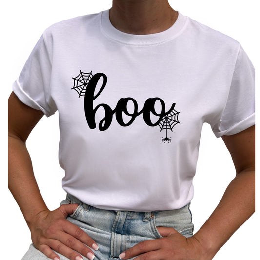 Boo Spindelnät Halloween T-shirt