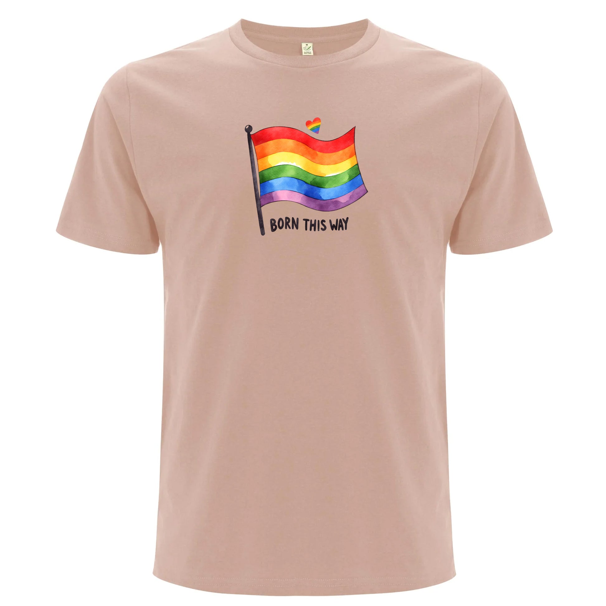 Born This Way – T-shirt med Prideflagga (Unisex)-Lovely Text