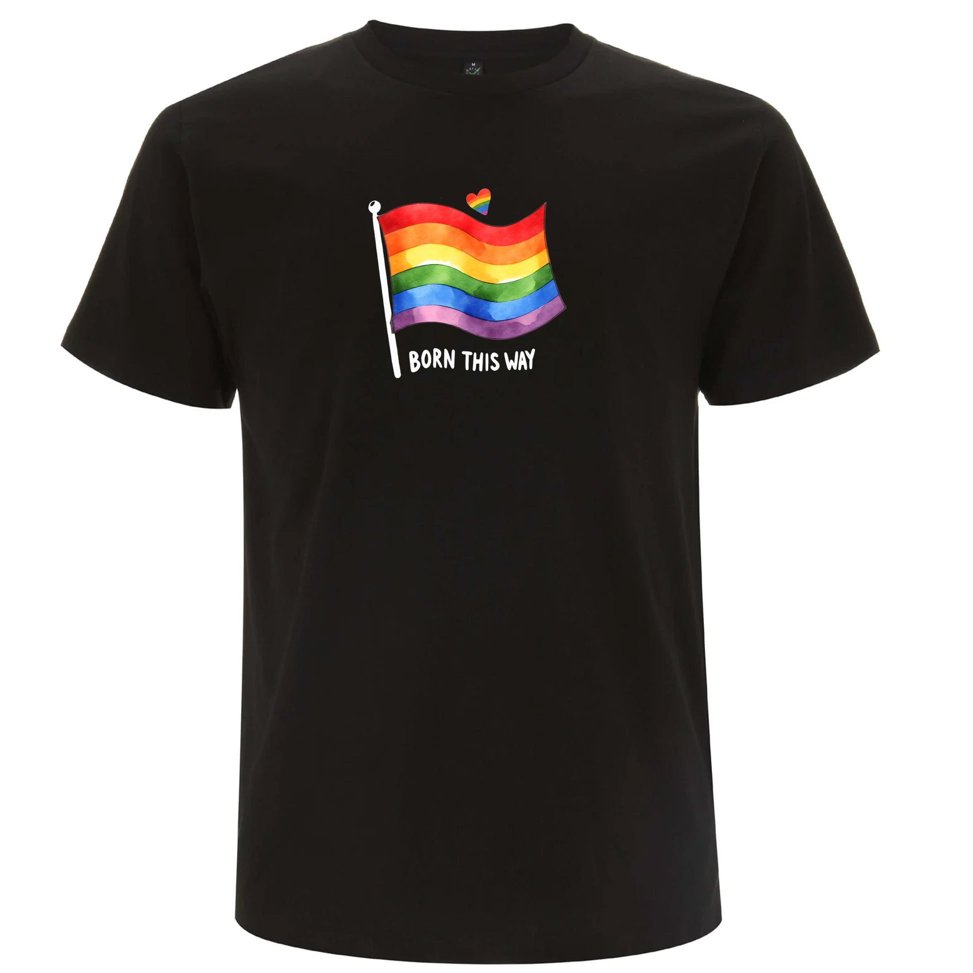 Born This Way – T-shirt med Prideflagga (Unisex)-Lovely Text