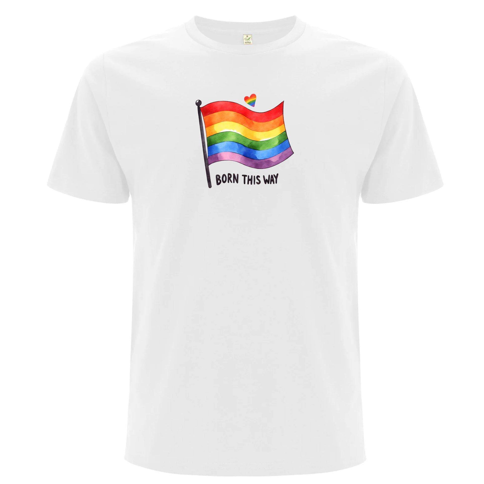 Born This Way – T-shirt med Prideflagga (Unisex)-Lovely Text