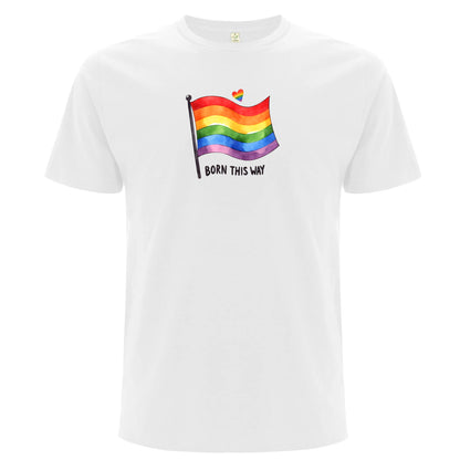 Born This Way – T-shirt med Prideflagga (Unisex)-Lovely Text