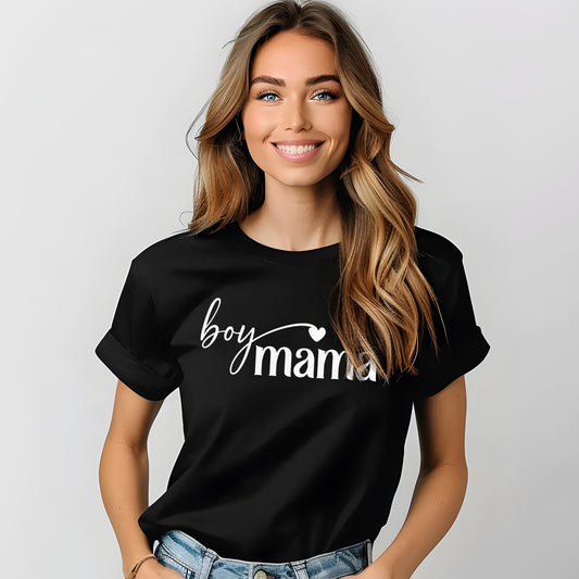 Boy Mama T-shirt – För Mamma Till Pojkar-Lovely Text