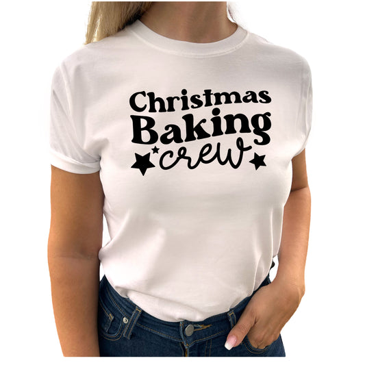 Christmas Baking Crew Jul T-shirt-Lovely Text