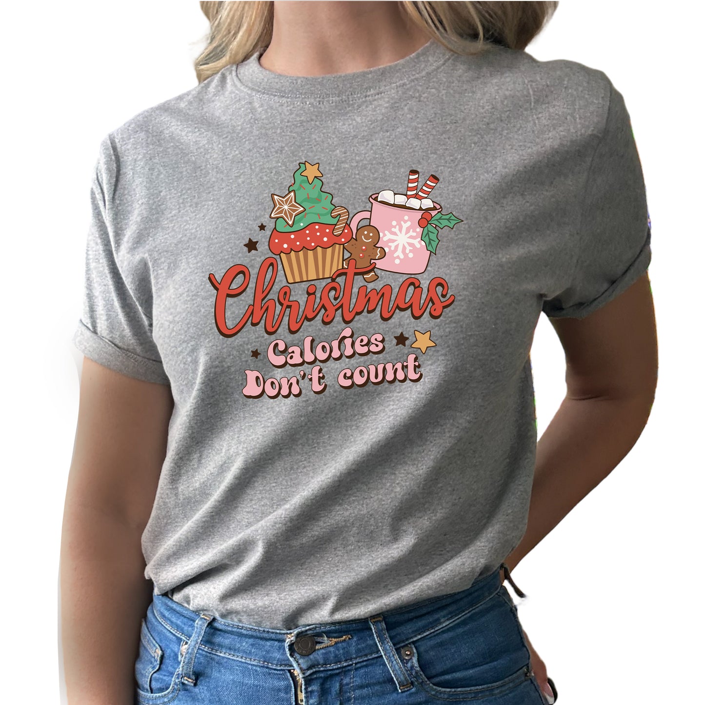 Christmas Calories Don't Count Jul T-shirt