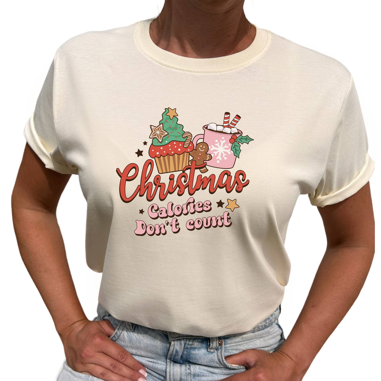 Christmas Calories Don't Count Jul T-shirt