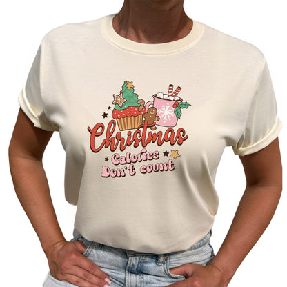 Christmas Calories Don't Count Jul T-shirt
