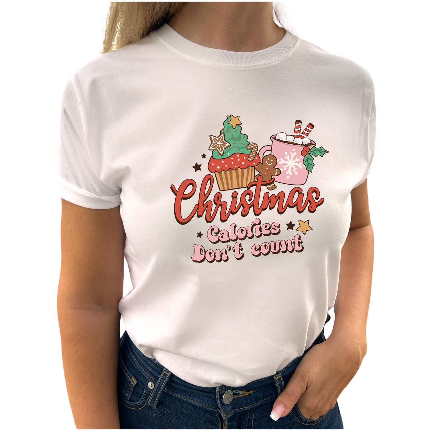 Christmas Calories Don't Count Jul T-shirt