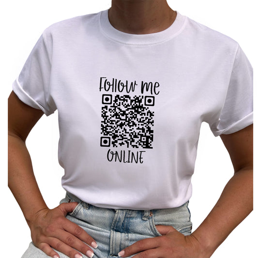 Follow Me Online QR kod T-shirt