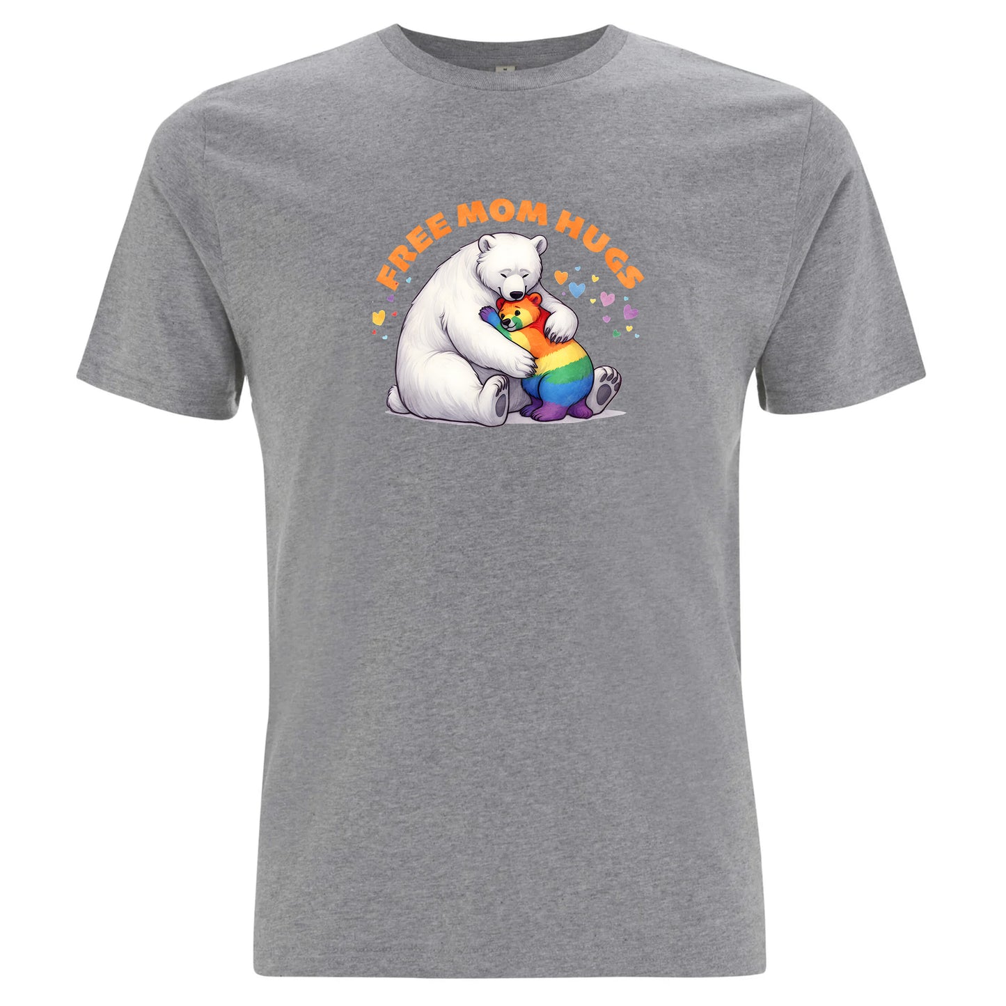 Mamma-kramar – Free Mom Hugs T-shirt med isbjörn (Unisex)-Lovely Text