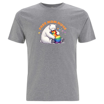 Mamma-kramar – Free Mom Hugs T-shirt med isbjörn (Unisex)-Lovely Text