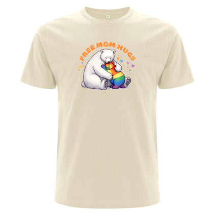 Mamma-kramar – Free Mom Hugs T-shirt med isbjörn (Unisex)-Lovely Text