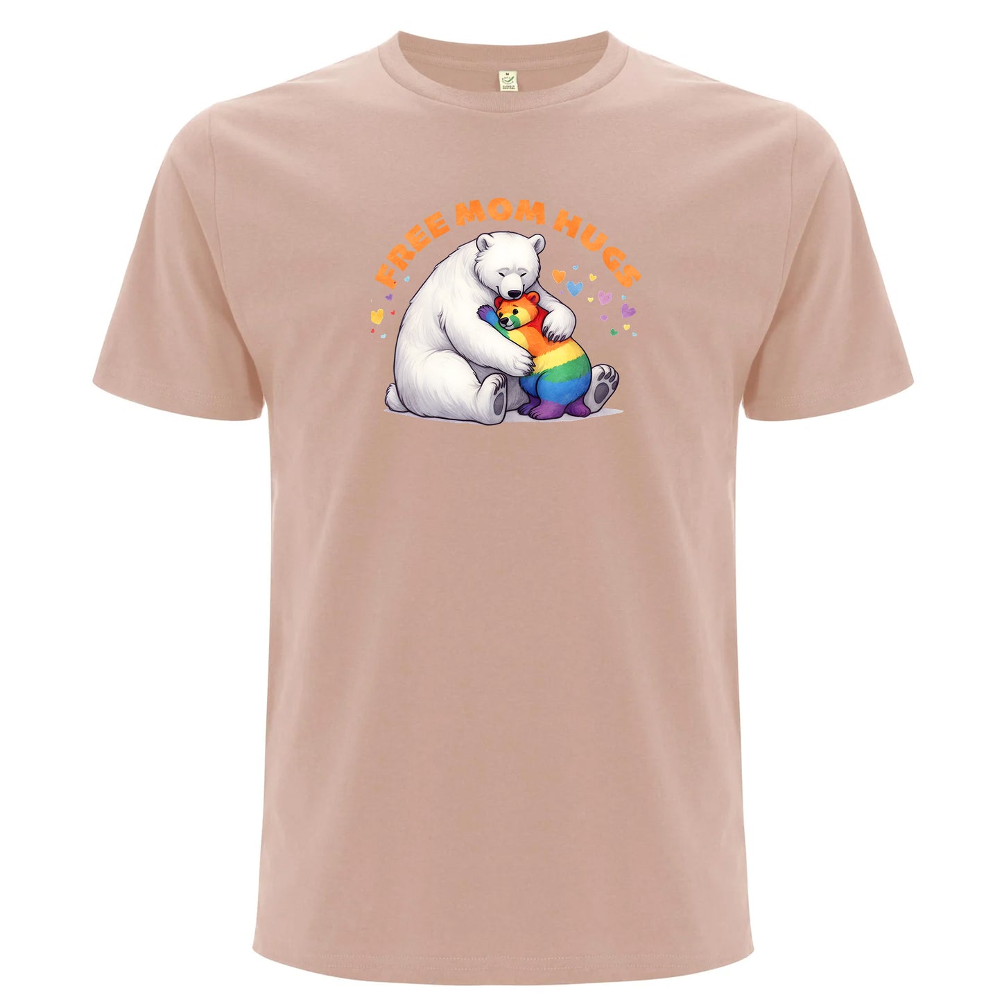 Mamma-kramar – Free Mom Hugs T-shirt med isbjörn (Unisex)-Lovely Text