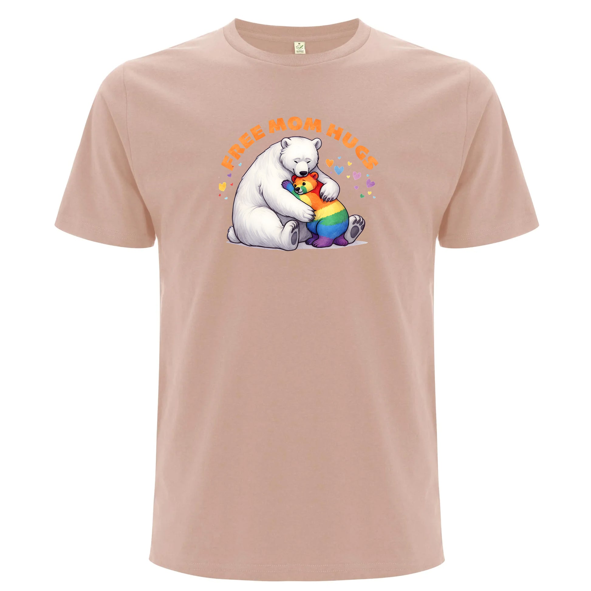 Mamma-kramar – Free Mom Hugs T-shirt med isbjörn (Unisex)-Lovely Text
