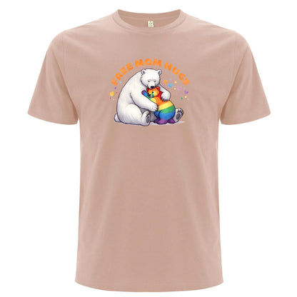 Mamma-kramar – Free Mom Hugs T-shirt med isbjörn (Unisex)-Lovely Text
