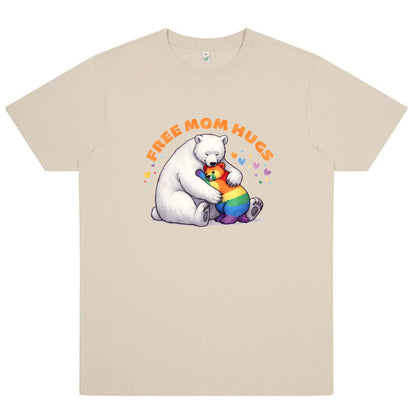 Mamma-kramar – Free Mom Hugs T-shirt med isbjörn (Unisex)-Lovely Text