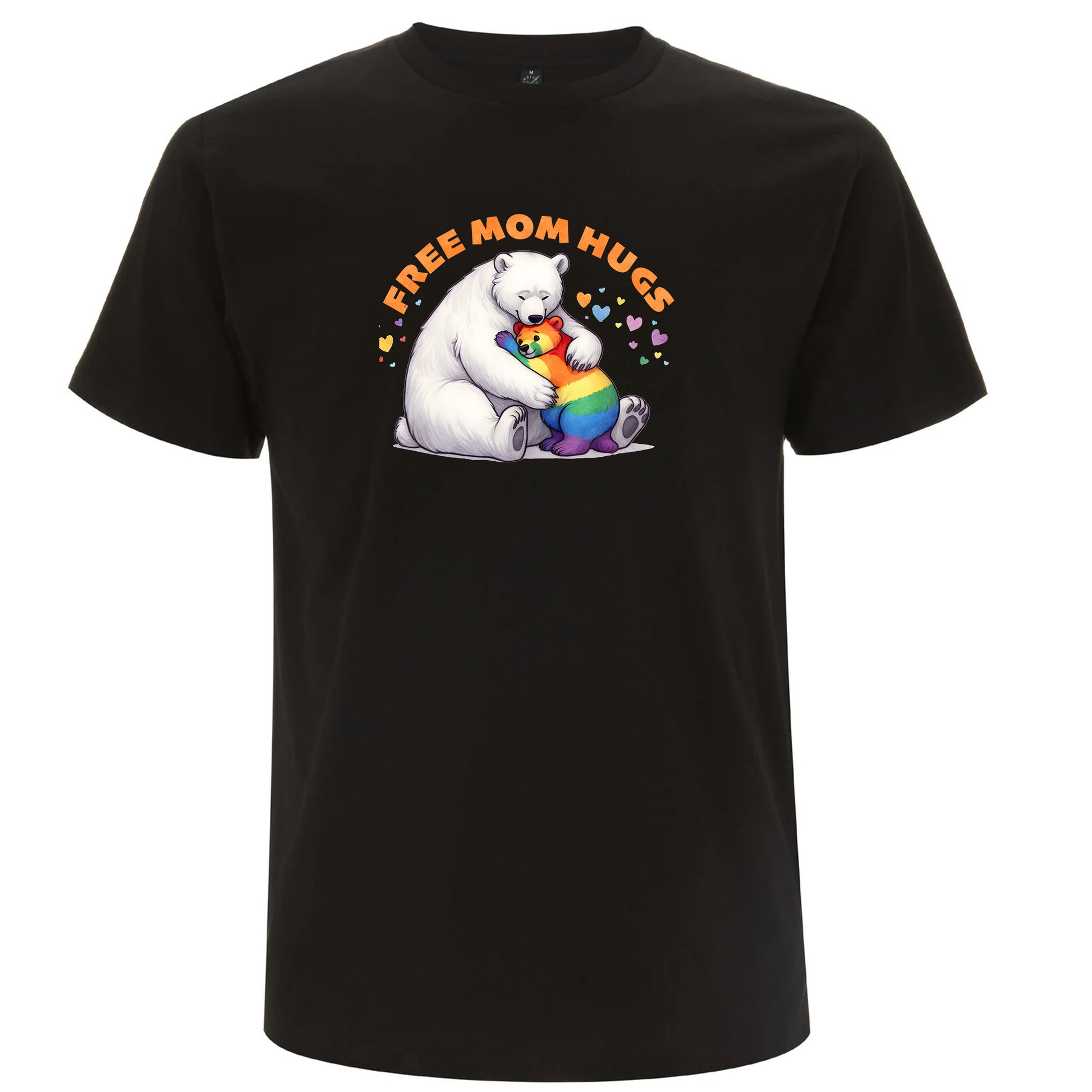 Mamma-kramar – Free Mom Hugs T-shirt med isbjörn (Unisex)-Lovely Text