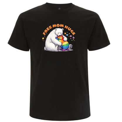 Mamma-kramar – Free Mom Hugs T-shirt med isbjörn (Unisex)-Lovely Text