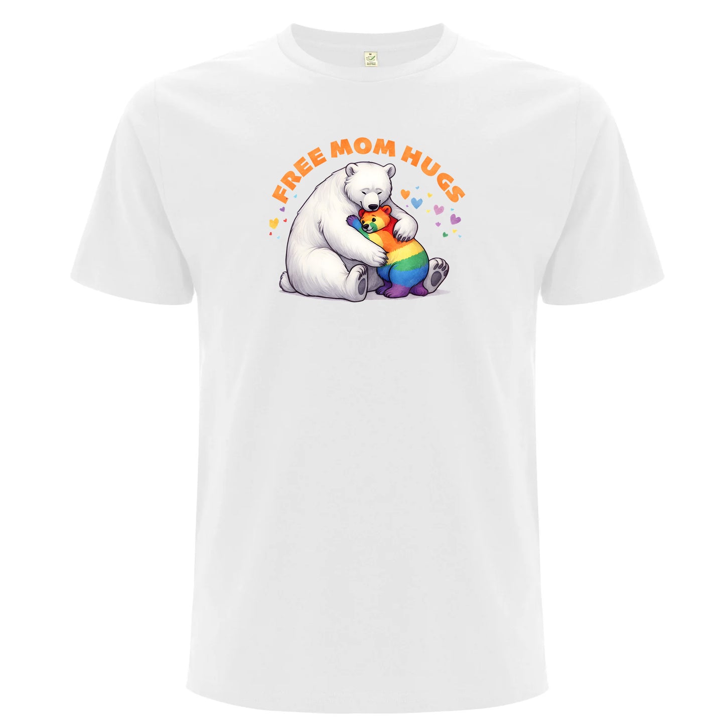 Mamma-kramar – Free Mom Hugs T-shirt med isbjörn (Unisex)-Lovely Text