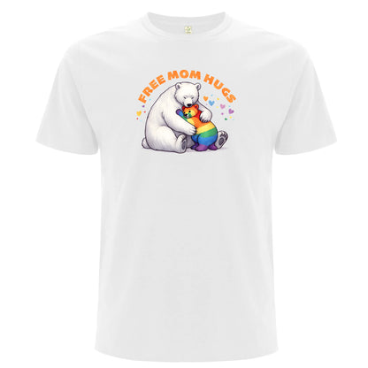 Mamma-kramar – Free Mom Hugs T-shirt med isbjörn (Unisex)-Lovely Text