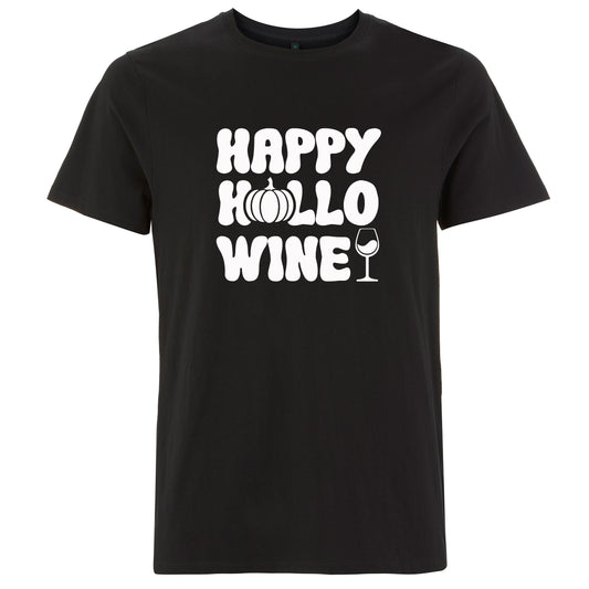 Happy Hallo Wine Halloween T-shirt – Unisex t-shirt med vin & humor