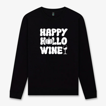 Happy Hallo Wine – Unisex Halloween Tröja för vinälskare