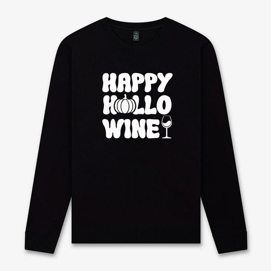 Happy Hallo Wine – Unisex Halloween Tröja för vinälskare