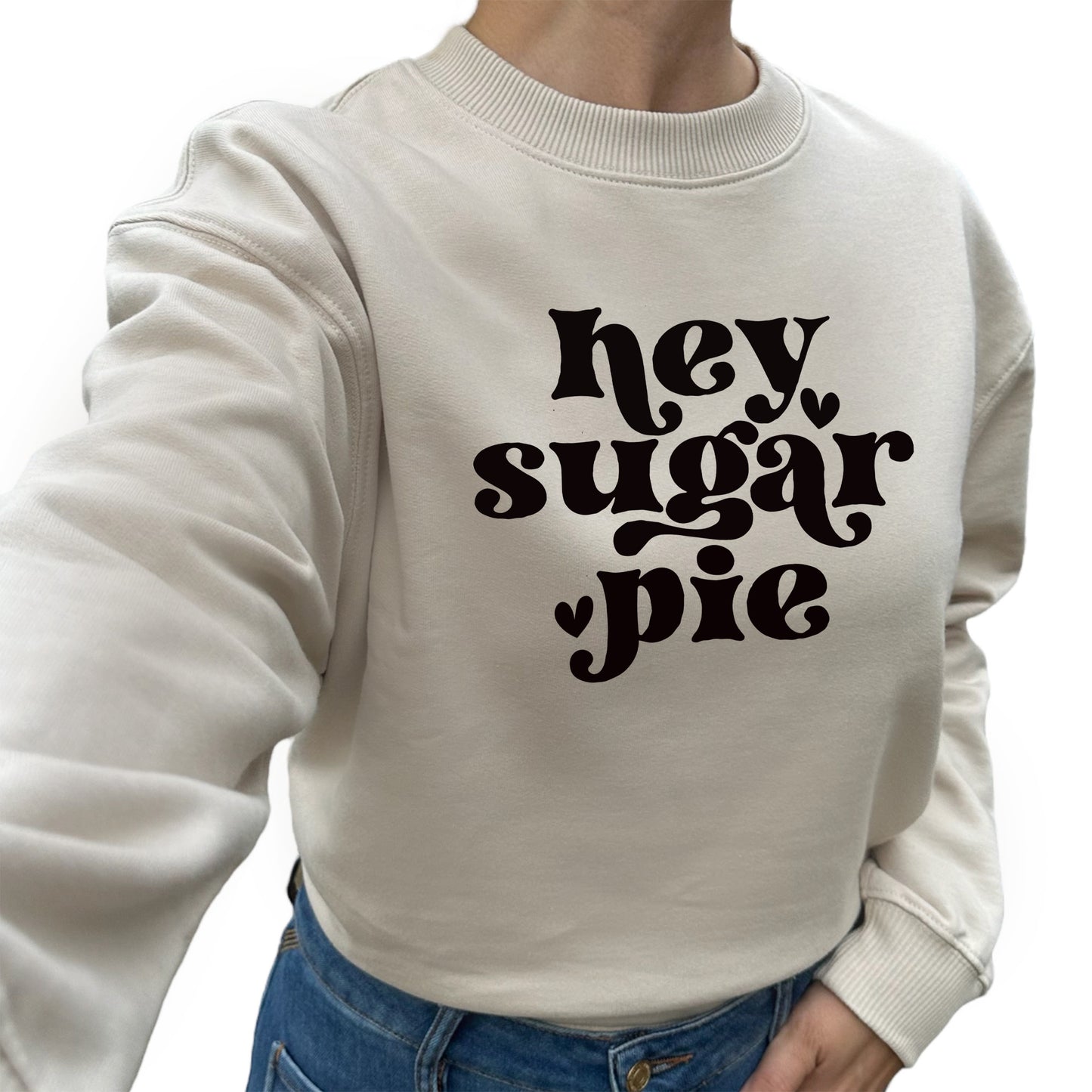 Hey Sugar Pie Damtröja – Söt och romantisk tröja för alla hjärtans dag
