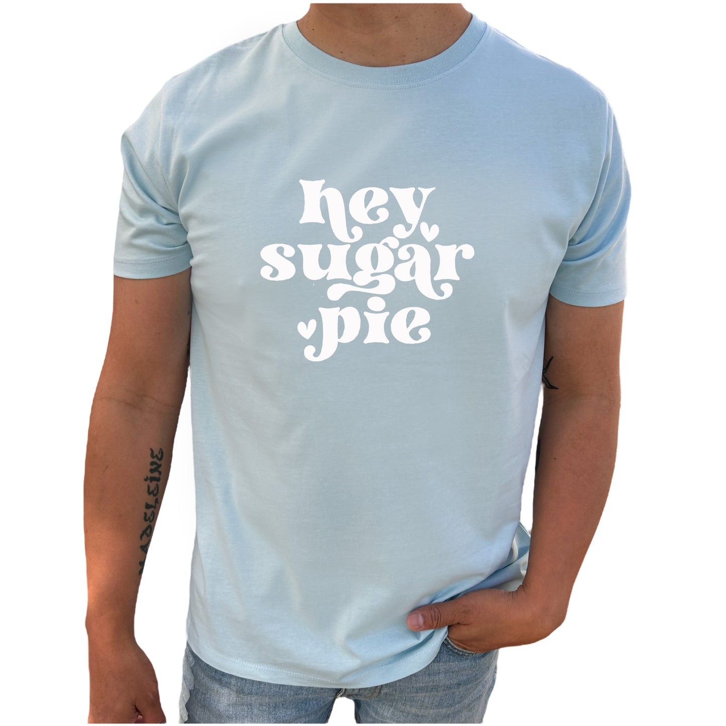 Hey Sugar Pie Herr T-shirt – Söt och charmig T-shirt för din älskling