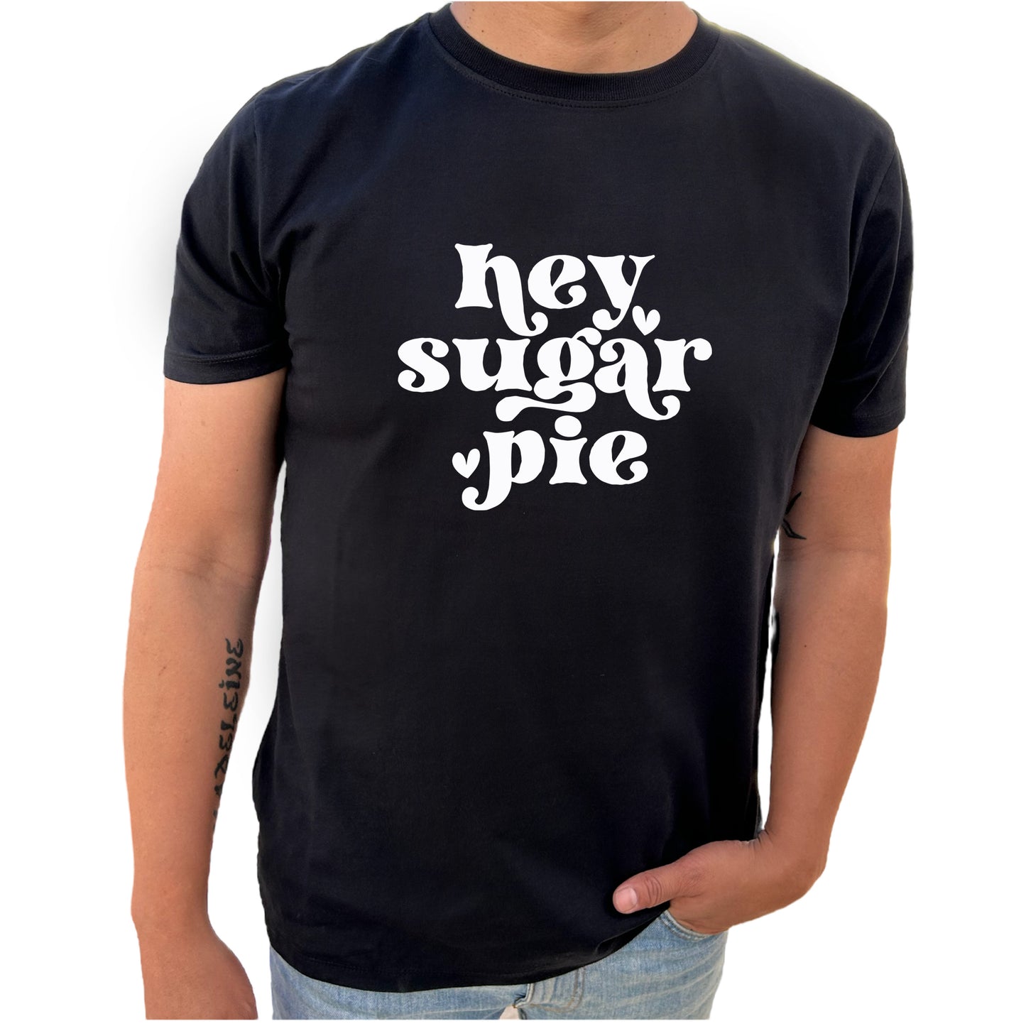 Hey Sugar Pie Herr T-shirt – Söt och charmig T-shirt för din älskling