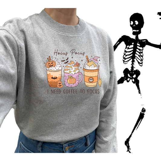 Hocus Pocus I Need Coffee To Focus Halloween Sweatshirt