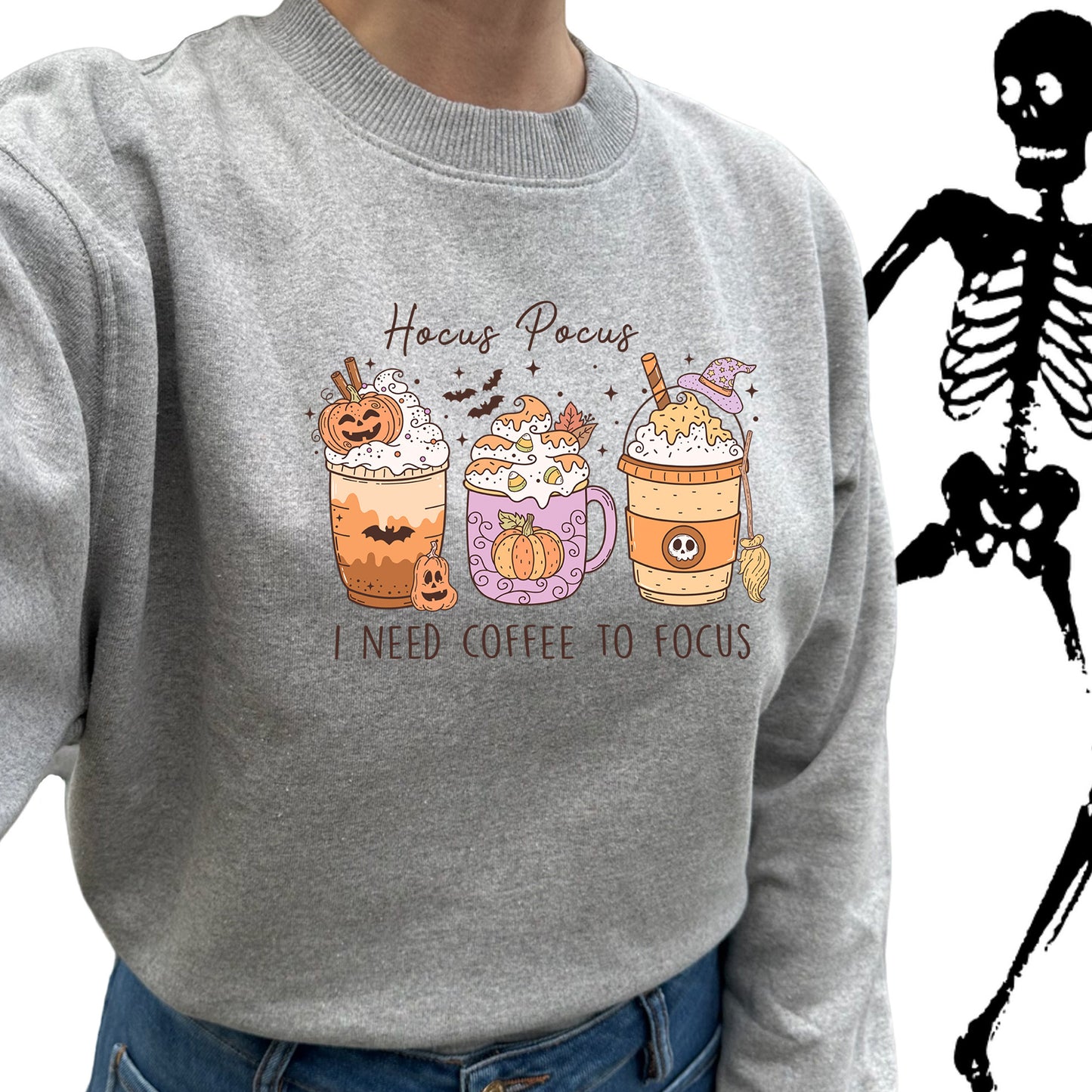 Hocus Pocus I Need Coffee To Focus - Halloween Tröja
