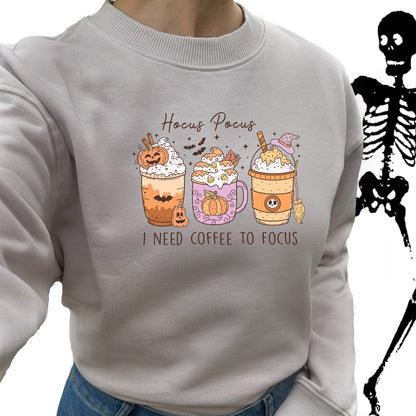 Hocus Pocus I Need Coffee To Focus - Halloween Tröja