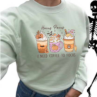 Hocus Pocus I Need Coffee To Focus - Halloween Tröja
