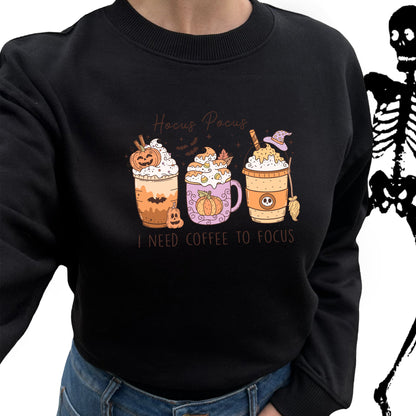 Hocus Pocus I Need Coffee To Focus - Halloween Tröja