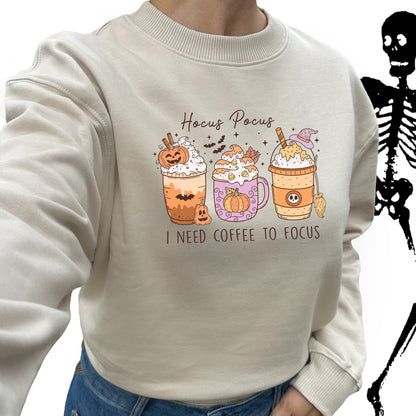 Hocus Pocus I Need Coffee To Focus - Halloween Tröja