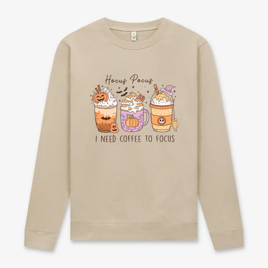 Hocus Pocus I Need Coffee To Focus – Unisex Halloween Tröja