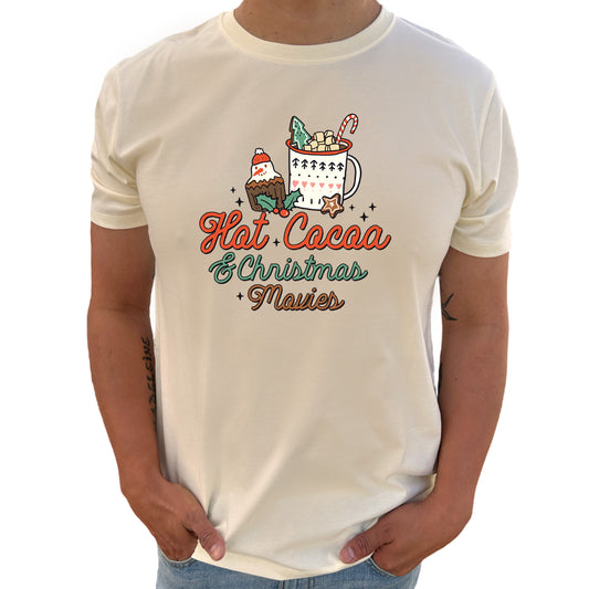 Hot Cocoa & Christmas Movies Jul T-shirt-Lovely Text
