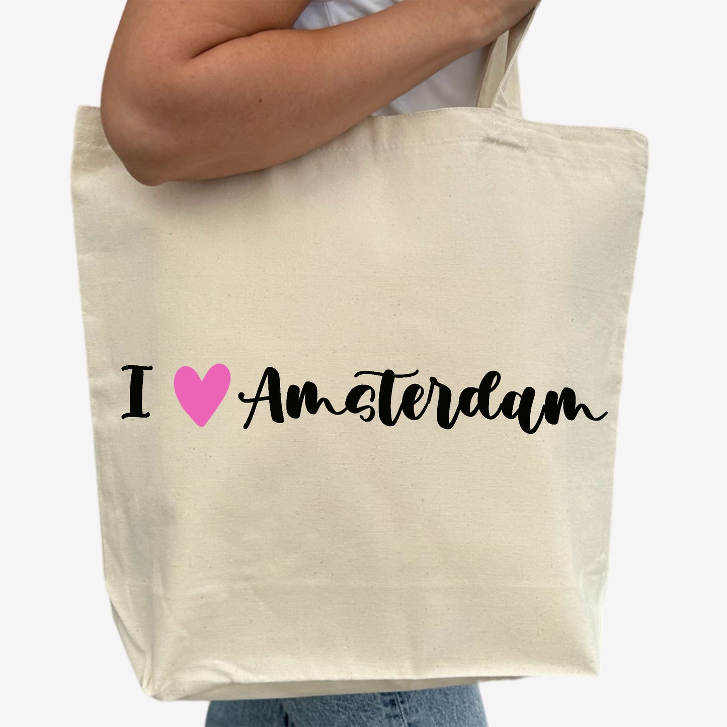 I Love Amsterdam Tygpåse