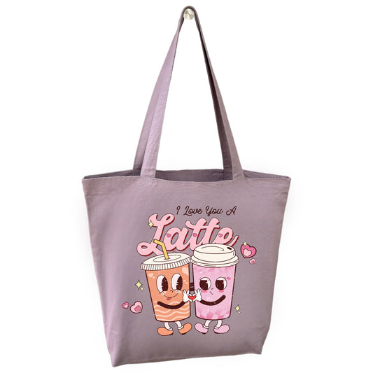 I Love You a Latte Tygpåse – Perfekt för kaffeälskare och alla hjärtans dag-Lovely Text