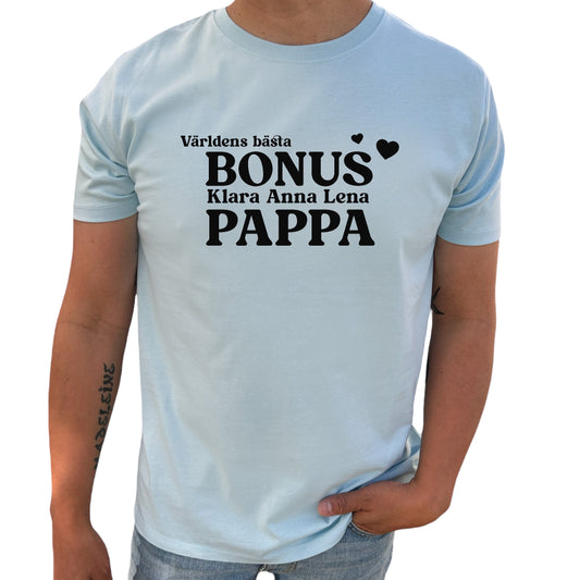Bonus Pappa med Barnens Namn T-shirt