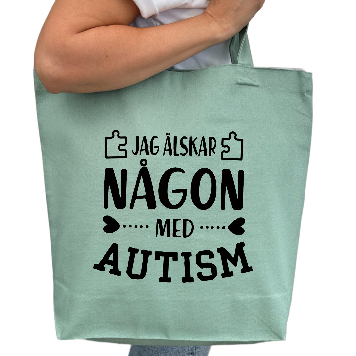 Jag älskar någon med Autism - Tygpåse  💙 Kärlek & acceptans – bär ditt stöd med stolthet!