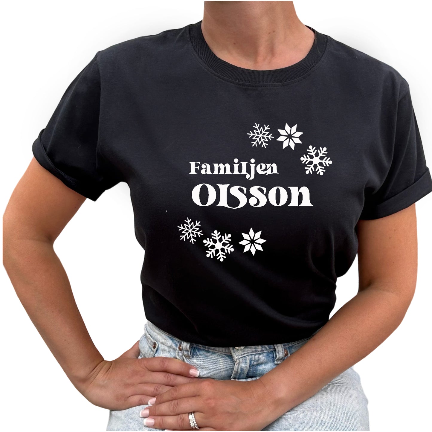 Familjen "Efternamn" Jul T-shirt