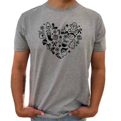 Hjärta Jul T-shirt-Lovely Text