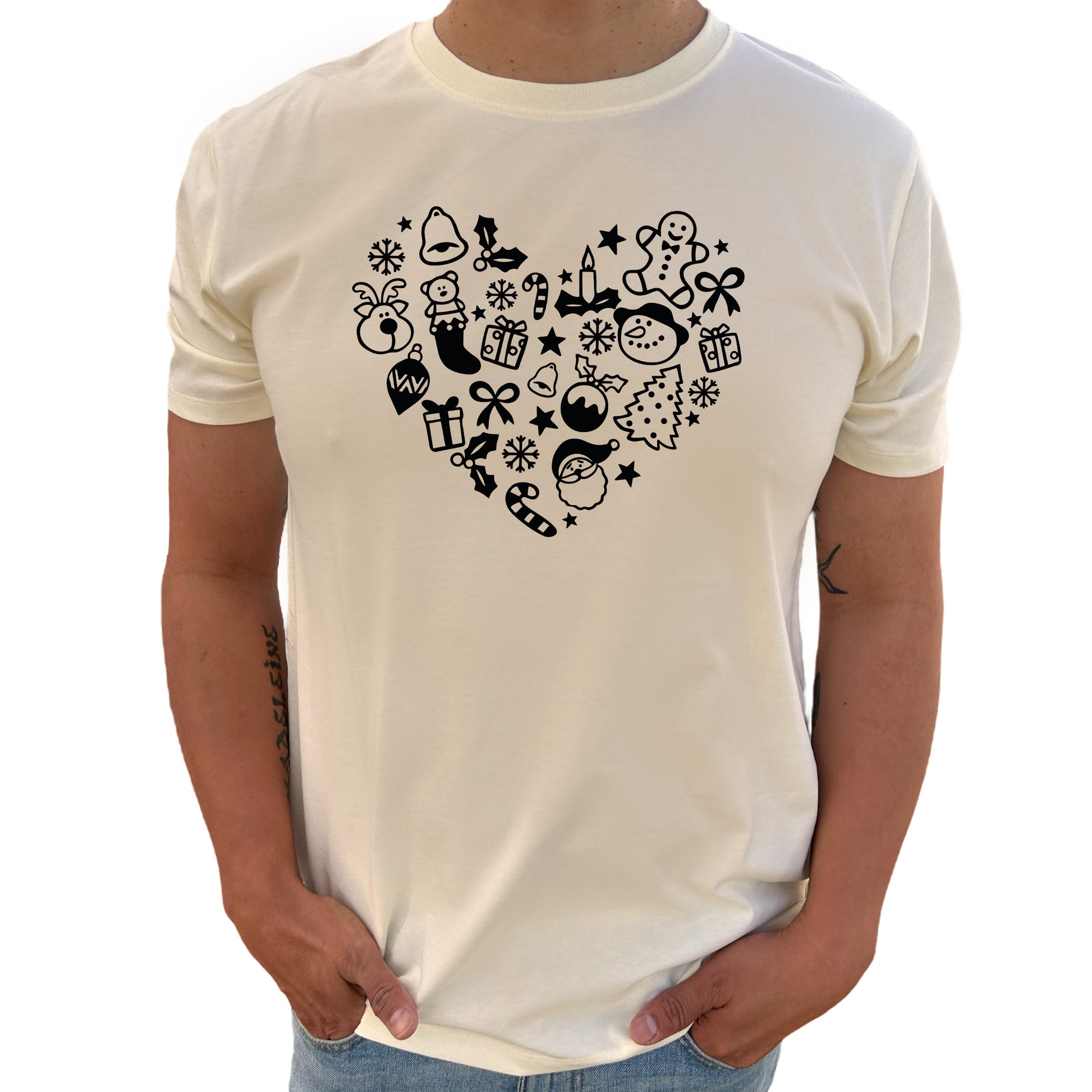 Hjärta Jul T-shirt-Lovely Text