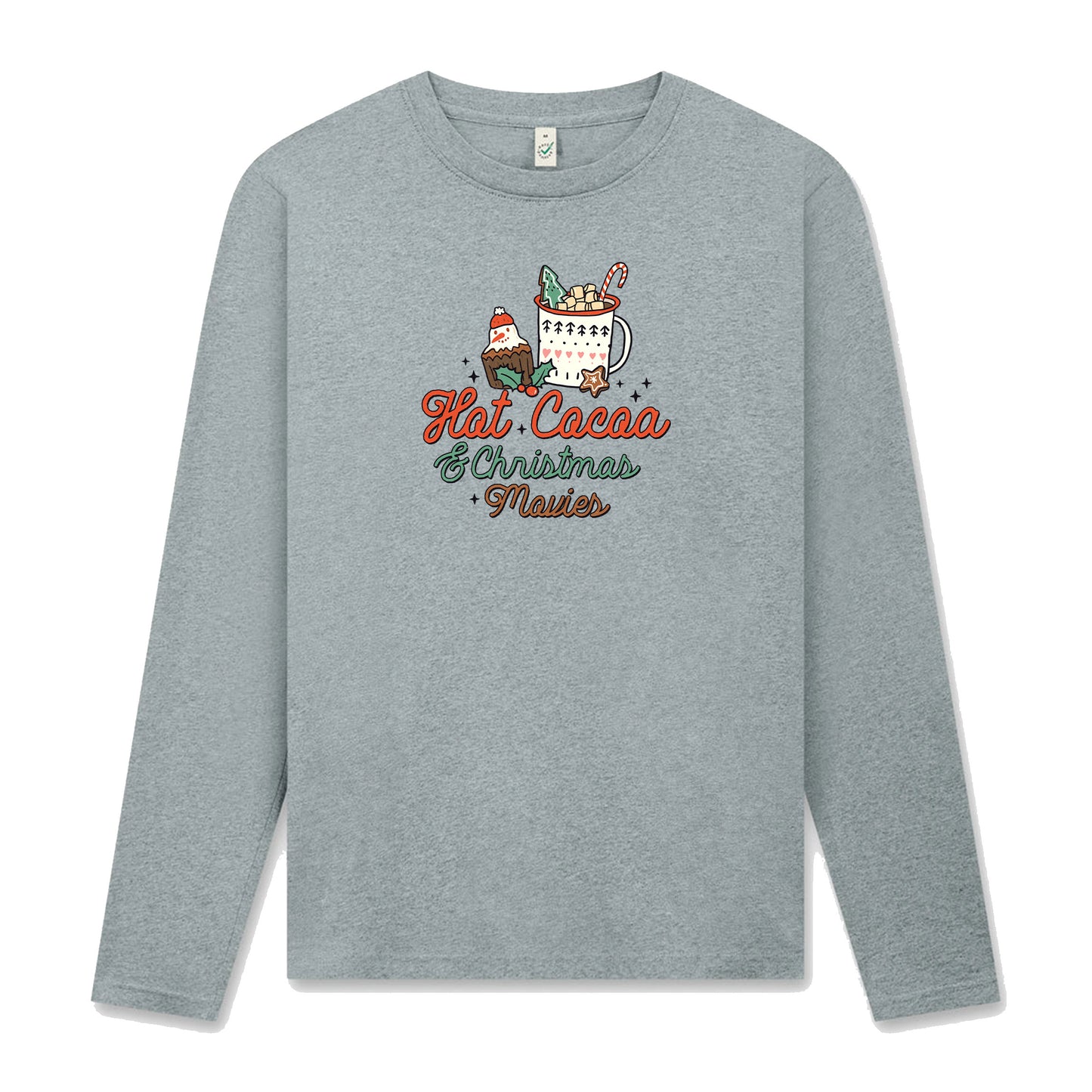 Hot Cocoa & Christmas Movies – Mysig Långärmad Jul T-shirt