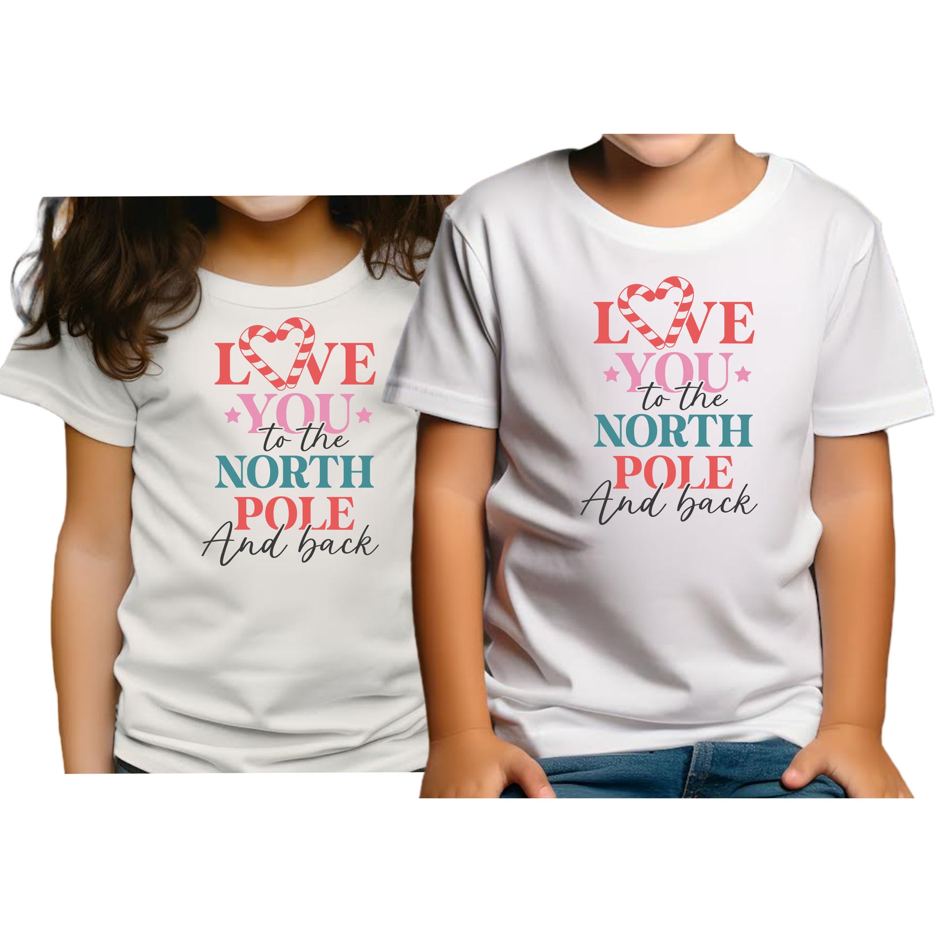 Love You To The North Pole and Back Jul T-shirt Barn-Lovely Text