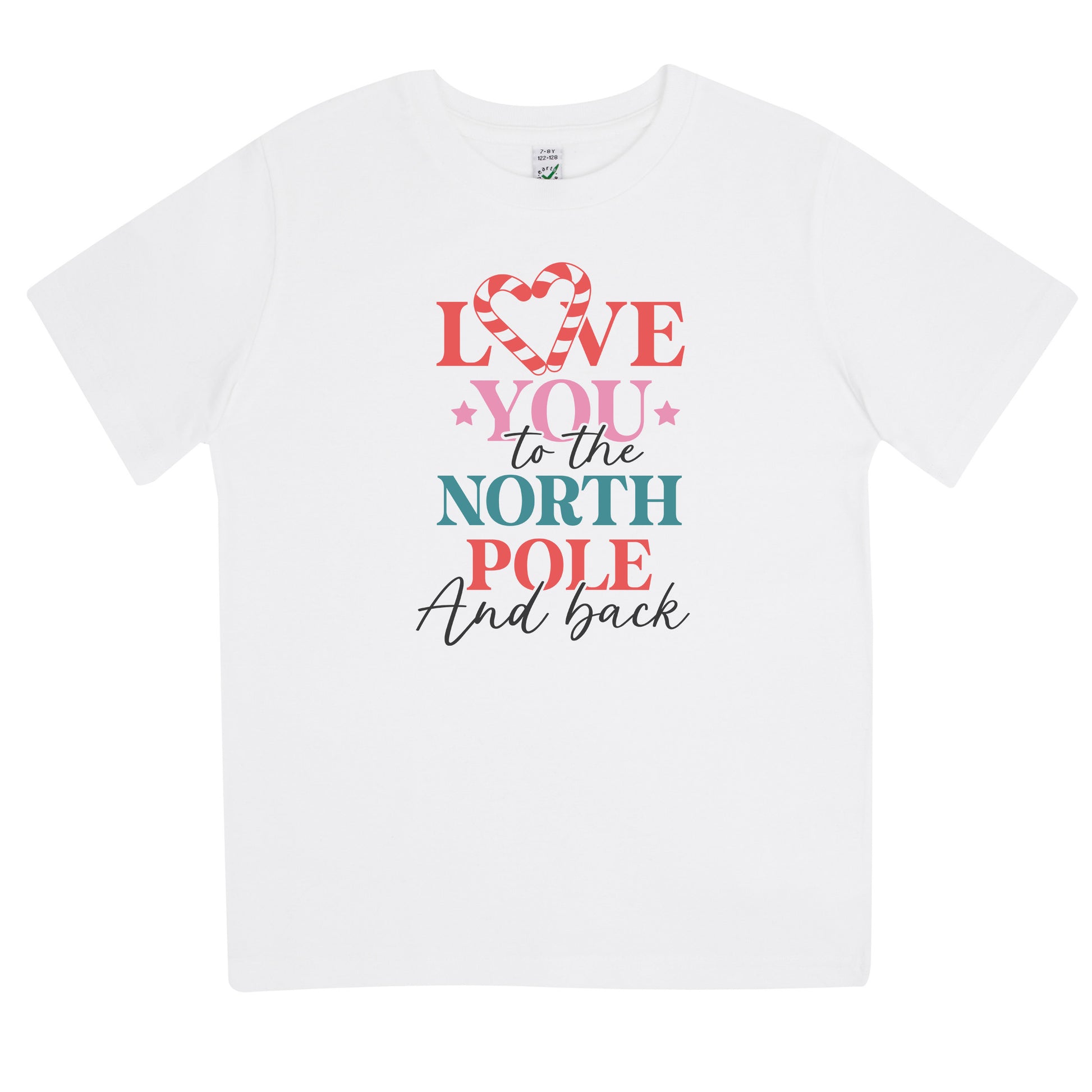 Love You To The North Pole and Back Jul T-shirt Barn-Lovely Text