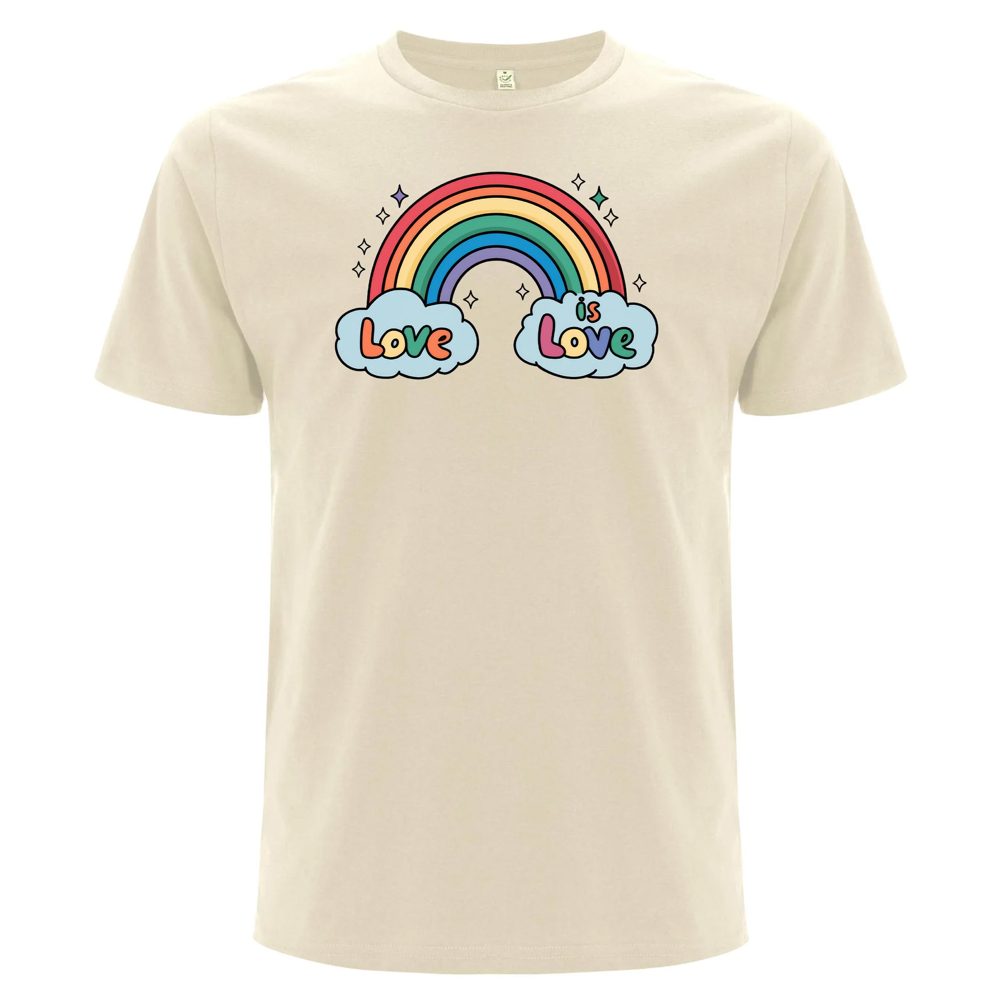Love is Love – T-shirt med regnbåge (Unisex)-Lovely Text